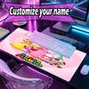 Custom Name Personalized Princess Peach Toadstool Pattern Mousepad, Laptop PC Desk Mat, Decorative Desk Mat for Home Keyboard Pad Gift