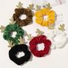 Christmas Hair Scrunchies Elk Velvet Elastics Hair Bands Scrunchy Hair Tie Ropes Ponytail Holders Women Kids Girls Accessories