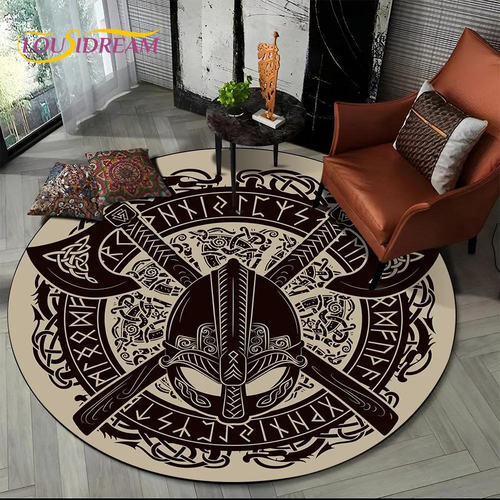 Viking Valknut Yggdrasil Tree of Life круглый ковер, ковер для гостиной, спальни, дивана, декор игровой комнаты, нескользящий напольный коврик