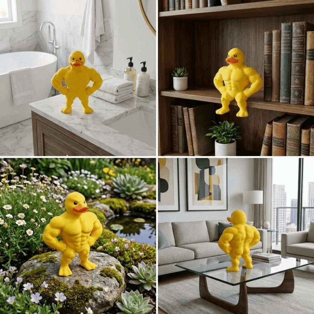 3D Printed Muscle Duck Statue Defined Legs Muscular Duck Statue Home Decoration