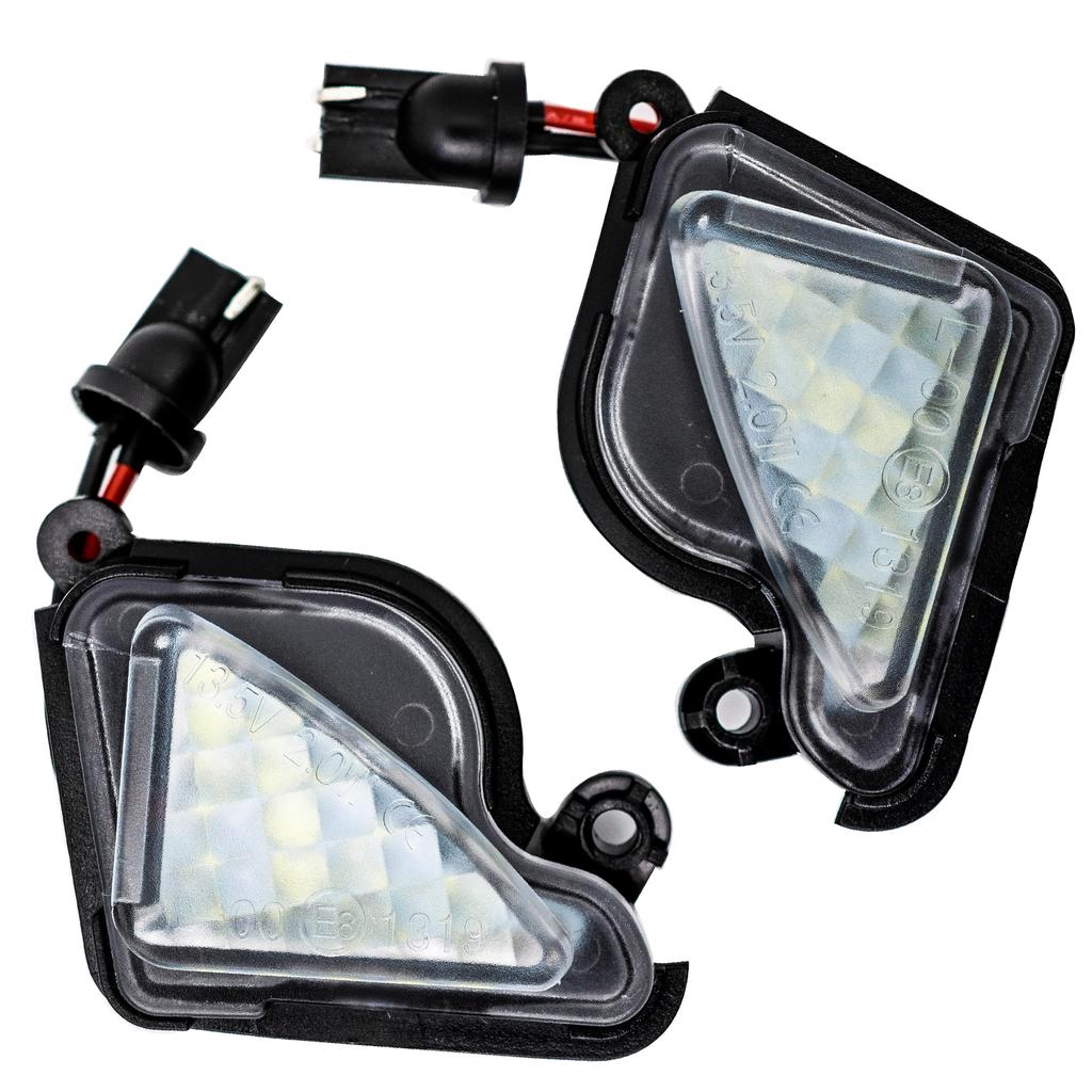 2Pcs Side Mirror Puddle Light No Error Bright Clear Lens Canbus Car Lamp LED Assembly White For Skoda Superb Mk2 Octavia A5 A7