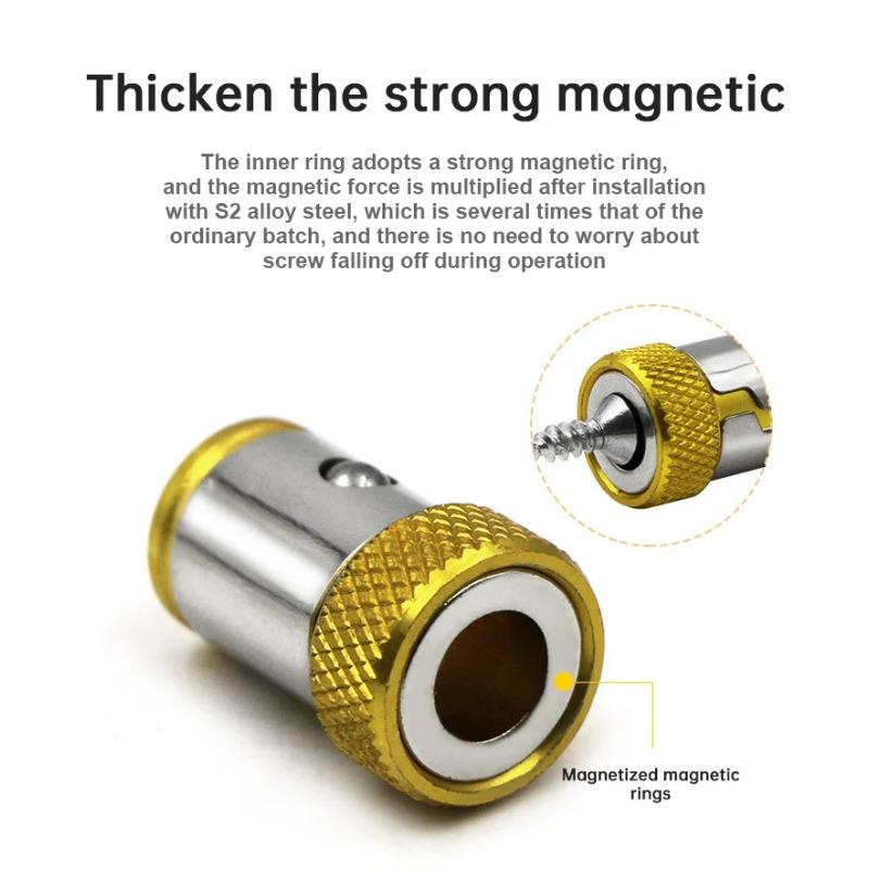 3PCS Magnetic Bit Holder Alloy Electric Magnetic Ring Screwdriver Bit Head Holder Anti Corrosion Magnetizer for Phillip Bit