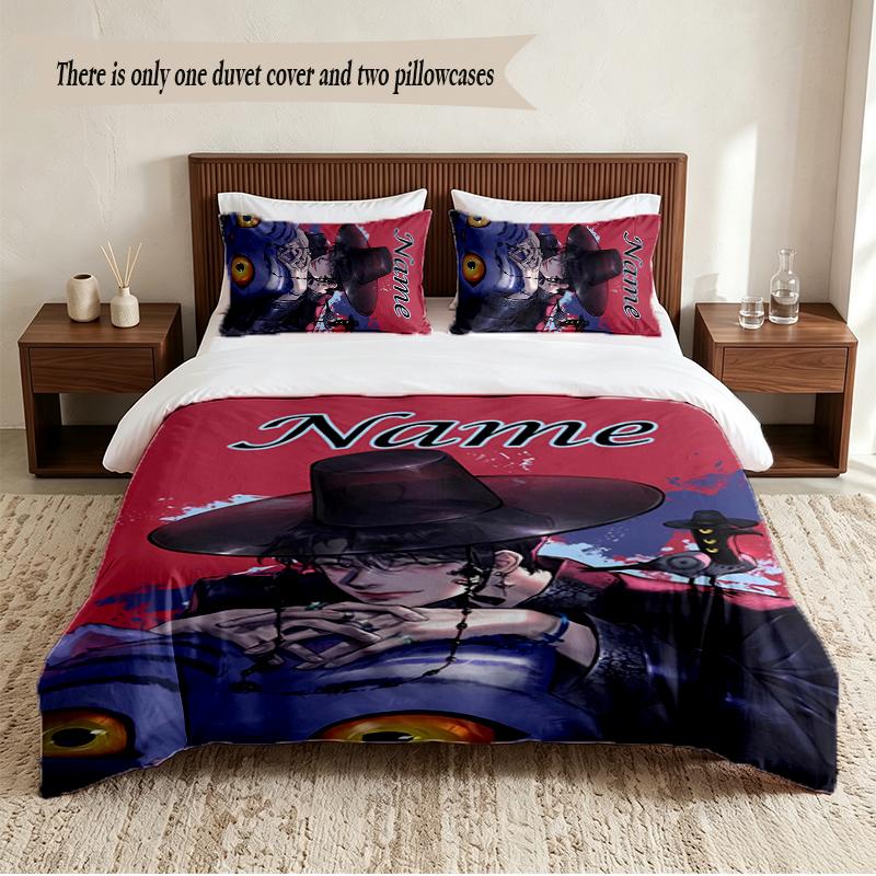 jinu Personalized Custom Name 3‑Piece Bedding Set Soft Duvet Cover Set For Bedroom Home Decor