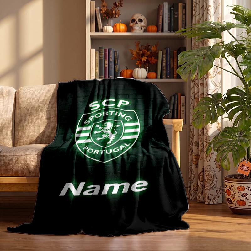 Sporting Clube de Portugal Custom Flannel Blankets Soft Warm Cozy Throws for Home Decor Holiday Gifts