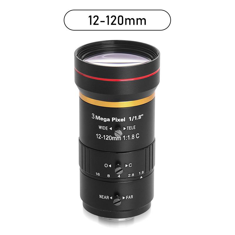 8 МП HD Умный Телефото Промышленный Объектив, C-Mount, 4-12 мм/12-120 мм, 1/2" Зум, Ручная Диафрагма
