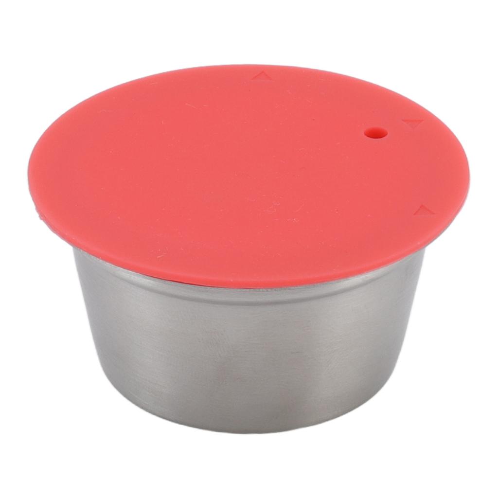 Stainless Steel Refill Coffee Capsules Reusable Coffee Filter Cup Set with Powder Cover for Dolce