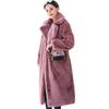 Women Winter Warm Faux Fur Coat Thick Women Long Coat Turn Down Collar Women Warm Coat With Belt Casaco Feminino