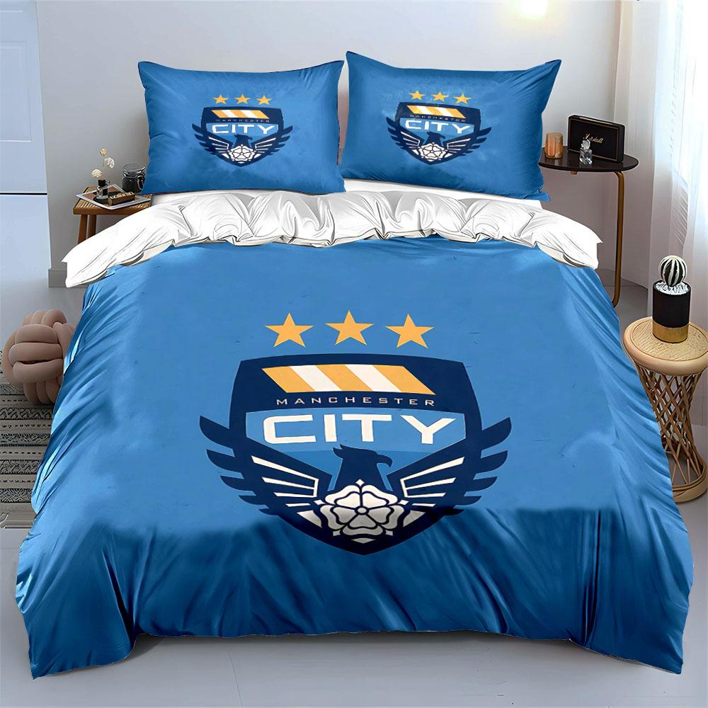 "Manchester City Blue Bedding Set" Bedding Duvet Cover Set Duvet Cover Pillowcases (1 * Duvet Cover 2 * Pillowcases, without duvet insert)