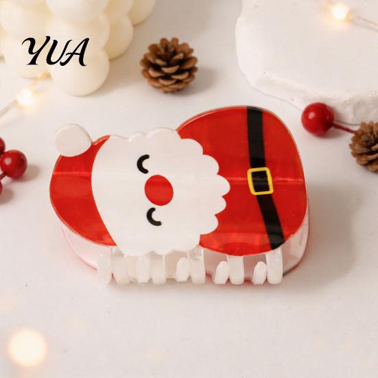 Lightweight Hair Accessories for Christmas Claw Clip Women, Cute Patterns Non-Slip Strong Hold Tree Barrettes Shark Clip, Decorative Holiday