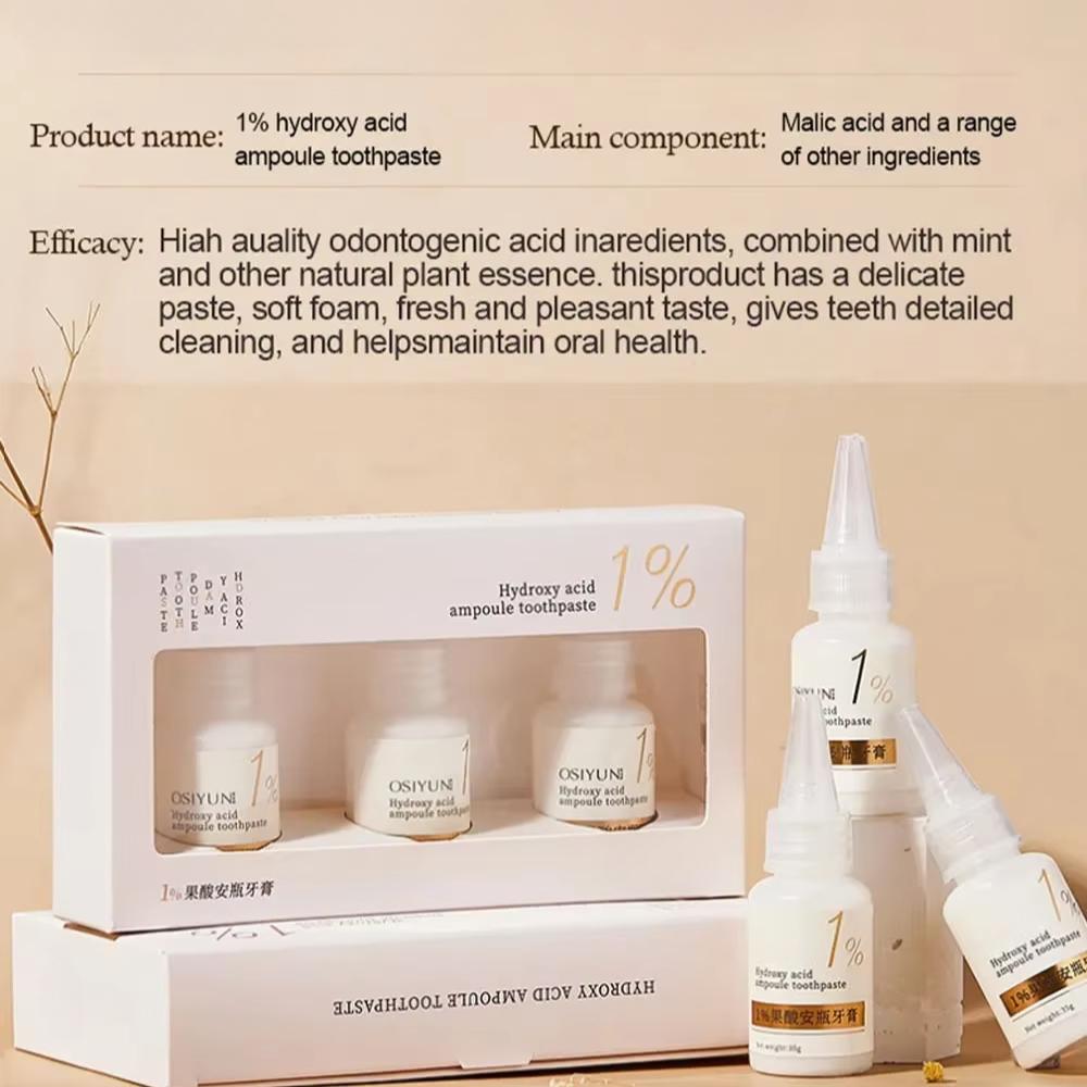 Зубная паста для отбеливания зубов с фруктовой кислотой Удаление зубного налета Пятна Зубной камень Свежее дыхание Очищение Гигиена полости рта Отбеливатель для зубов Средства по уходу