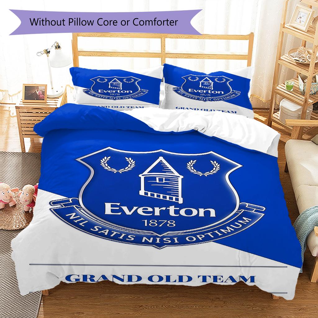 Everton logo Pattern Bedding Quilt Set Quilt Cover Pillowcase Home Decoration Birthday Gift (1 * duvet cover + 2 * pillowcase, without core)