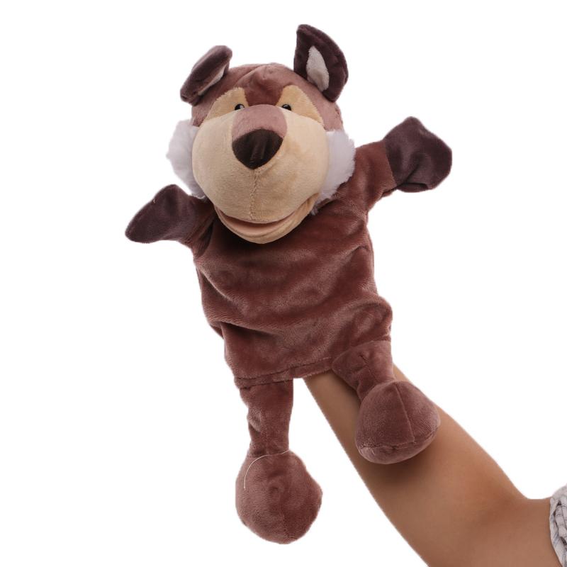 30cm Cartoon Animal Hand Finger Puppet Parent-child Game Plush Toys Doll Lion Elephant Deer Tiger Dog Pig Toy Children GIfts