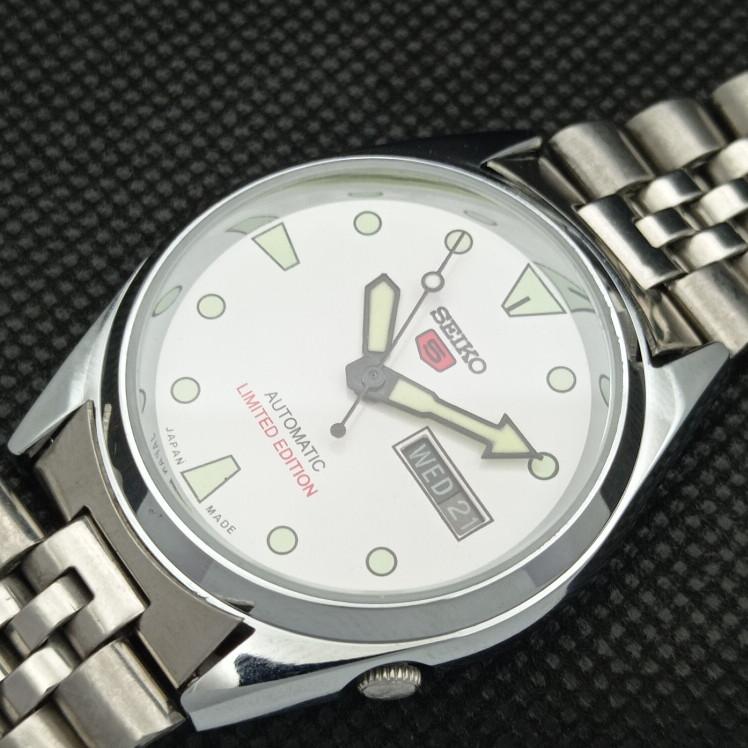 ВОССТАНОВЛЕННЫЕ ВИНТАЖНЫЕ SEIKO 5 АВТОМАТИЧЕСКИЕ 6319A ЯПОНИЯ МУЖСКИЕ D/D БЕЛЫЕ ЧАСЫ a318651-9