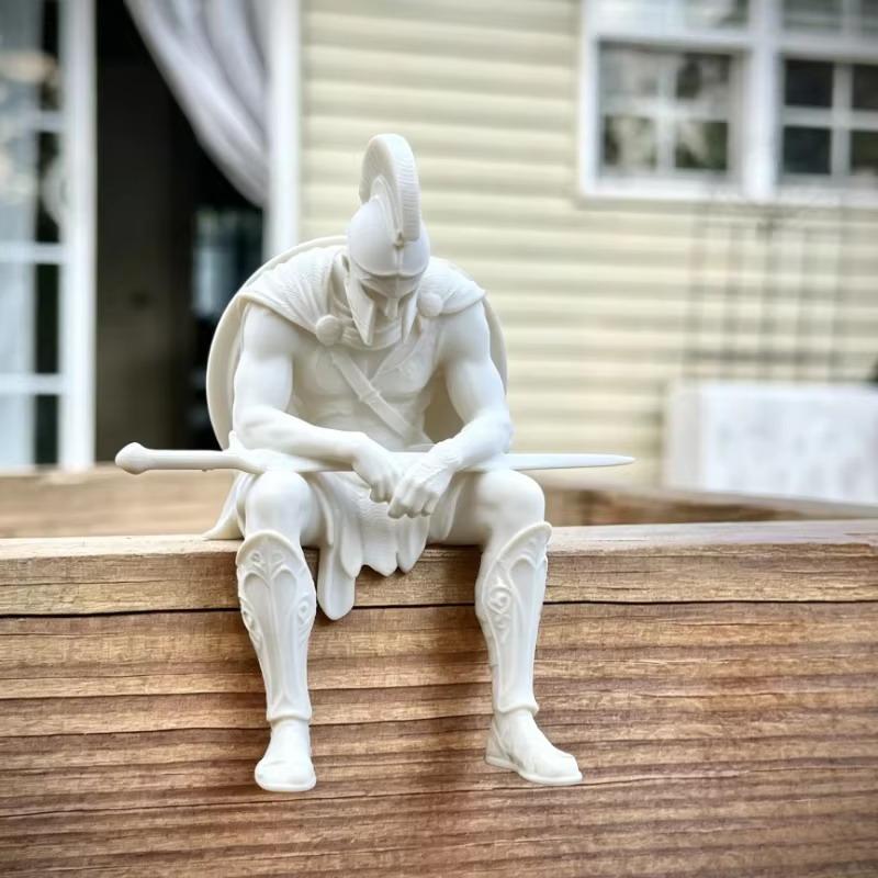 Фигурки Воина-Медитирующего 3D-печать Солдат Сидящий на Краю Статуя В Стиле Древнего Рима Украшение для Полки Настольный Декор для Дома