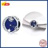 100% S925 Sterling Silver Firefly Charms Evil Eye Hot Air Balloon Blue Charms Fit  Original Bracelet DIY Jewelry Making