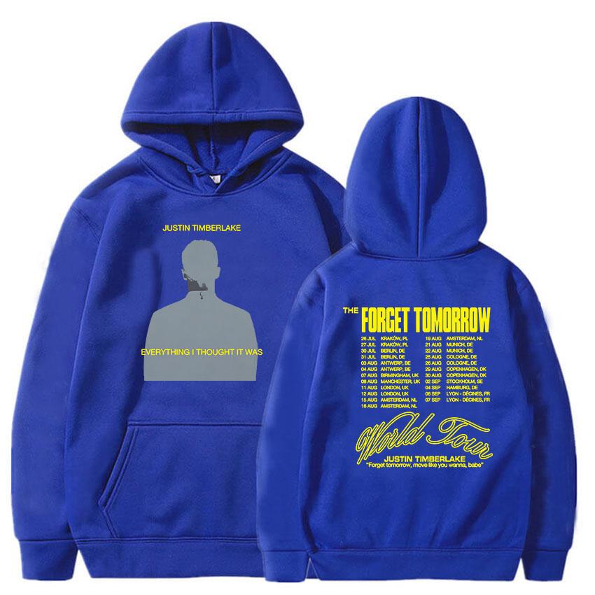 Толстовки с принтом Мужские Джастин Тимберлейк The Forget Tomorrow World Tour 2024 Heavy Mental Sudaderas Hombre Graphic Hoodie Winter