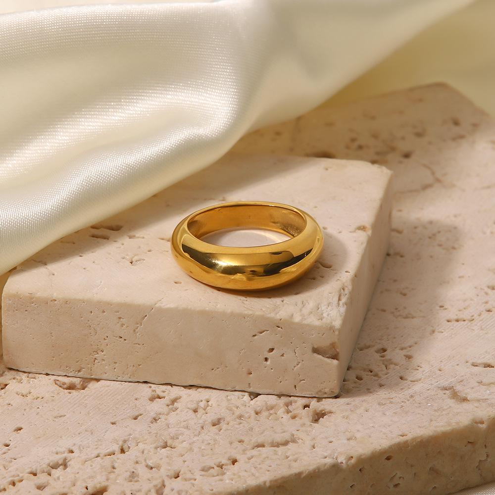Европейское и американское минималистичное кольцо-бандаж из титановой стали с 18-каратным золотым покрытием для женщин - Модный дизайн кольца на мизинец