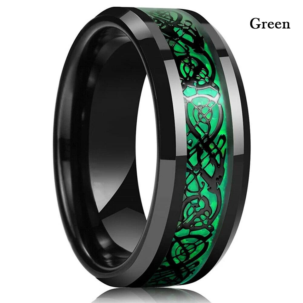 Vintage CopperColor Titanium Stainless Steel Rings for Men Black Carbon Fiber Ring Wedding Jewelry Christmas Gift Accessories