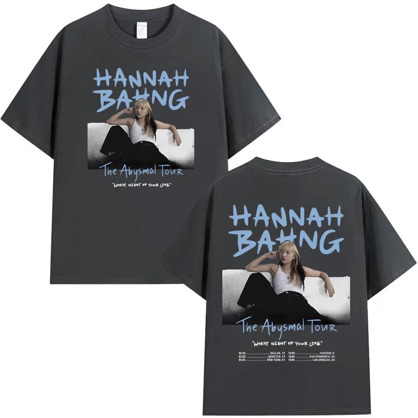 singer Hannah Bahng mens 100cotton hiphop style retro Tshirt Womens Unisex oversized Y2K Tee Casual Loose Outdoor streetwear