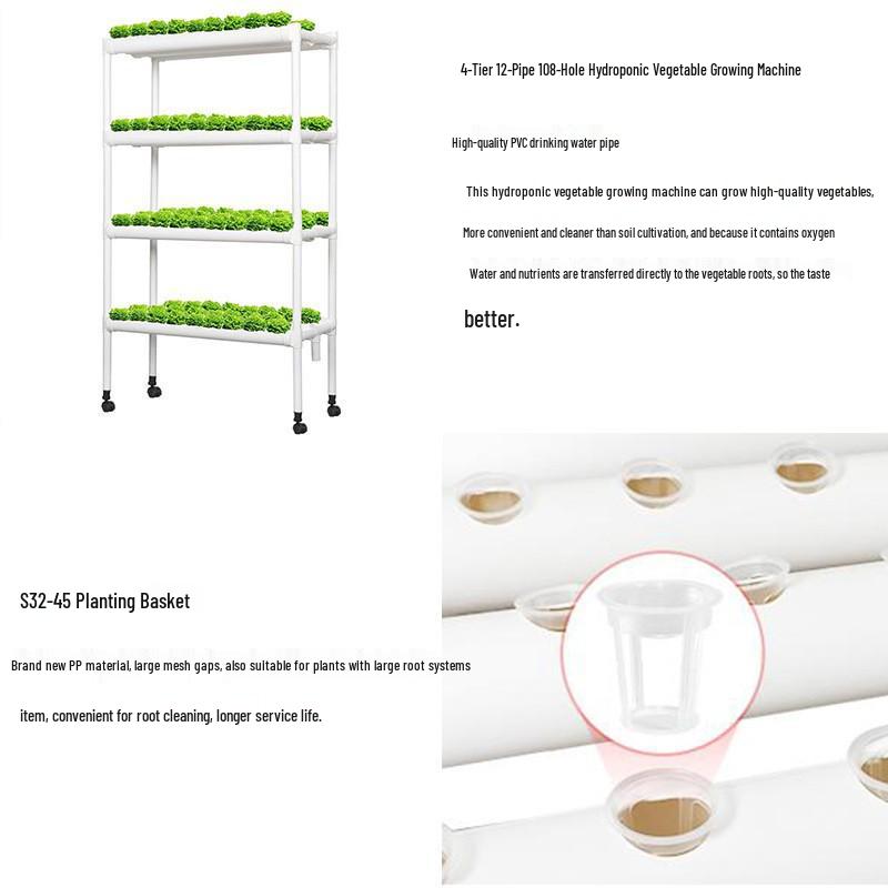 Hydroponic Pipe-Style Vegetable Planter: Automated Multi-Layer Aquaponics Rack