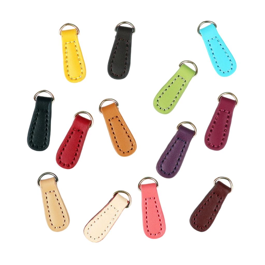 2 Pieces/Set Stylish Zip Pull Strap PU Leather Zipper Pullers Zipper Tags for Boot Jacket Bag Purse Handbag Replacement