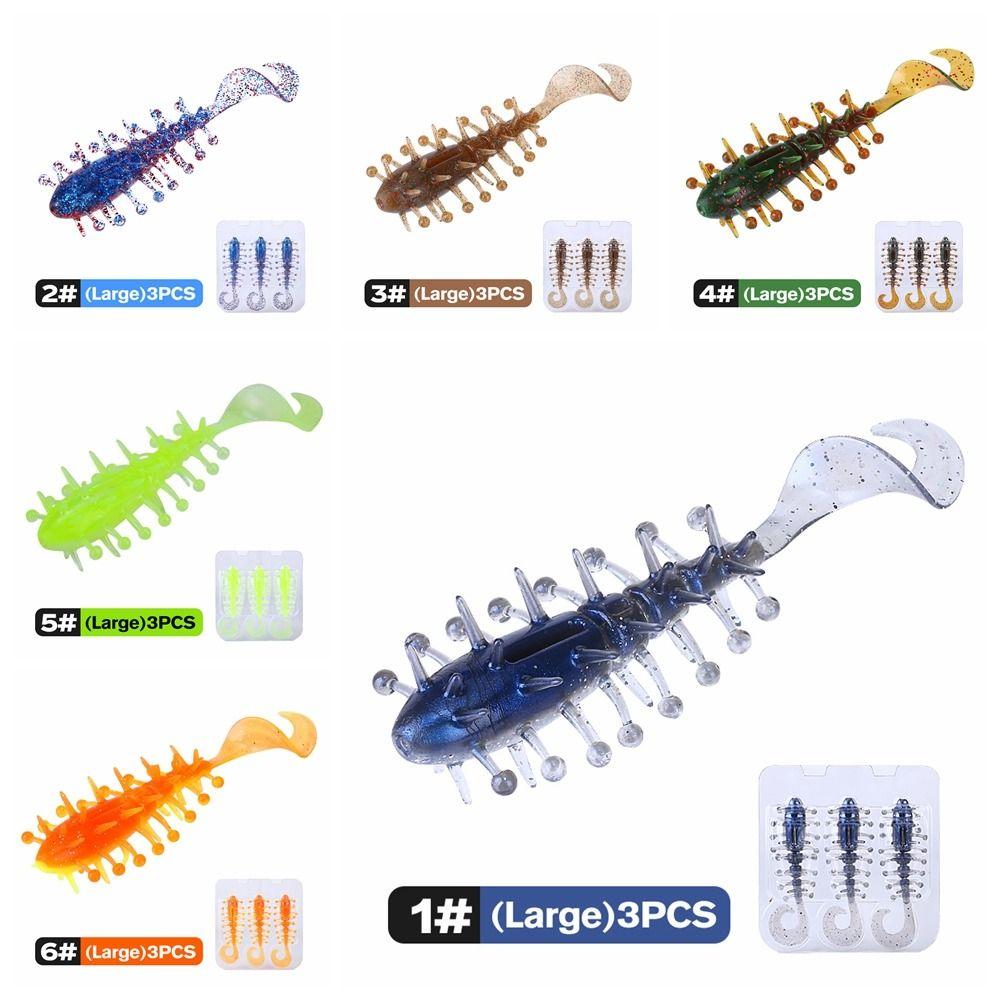 3/4Pcs 6.3cm/2g 11cm/8g Curl Tail Sea Cucumber Soft Bait Artificial Swimbaits Outdoor Fishing