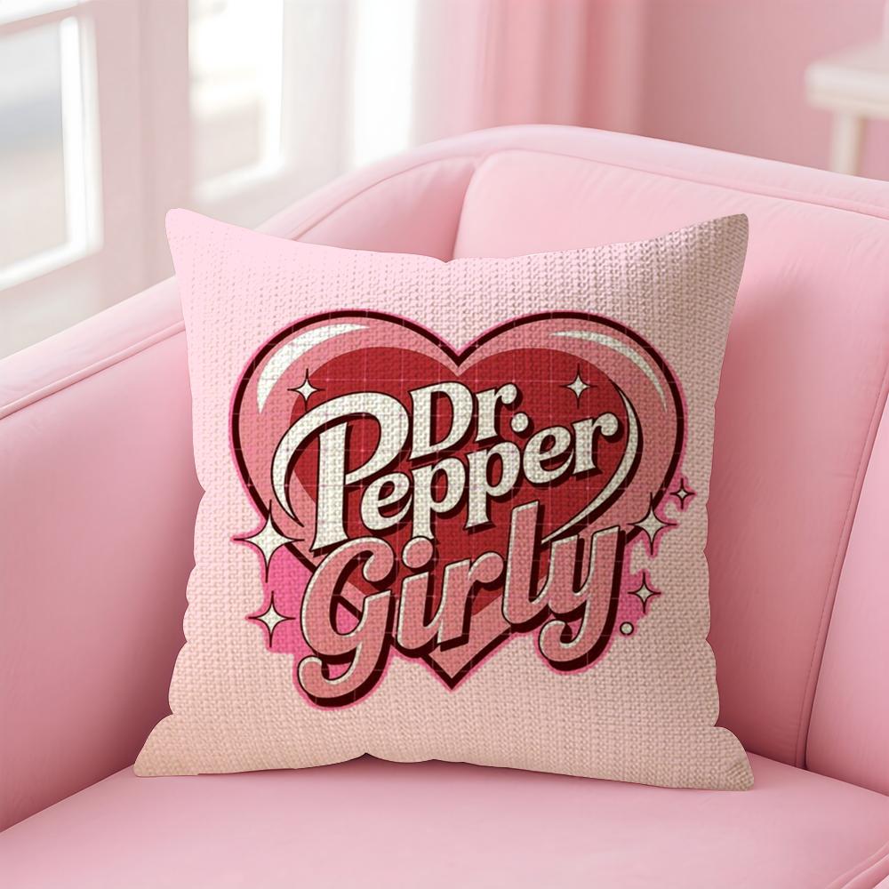Вишневый Напиток D-Dr-P-Pepper Наволочка Натуральная Льняная Наволочка Двусторонняя Печать Декоративная Наволочка для Дивана Домашний Декор Подарок