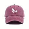Washed Cotton Soft Top Daddy Baseball Cap Retro Distressed Denim Peaked Cap for Women