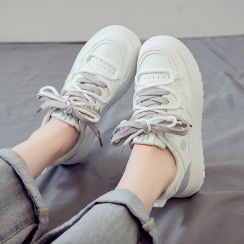 Весенняя женская белая обувь дышащая универсальная спортивная повседневная обувь для пап кроссовки