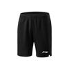 Li Ning Badminton Series однотонные логотипы средней талии удобные дышащие прямые повседневные шорты унисекс шорты черные AAPV045-1