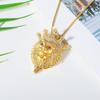 Men 14k Gold Plated Lion Head Crown Pendant Necklace Hip Hop Jewelry Male Gift