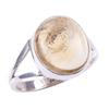 Natural Citrine Gemstone Handmade 925 Solid Sterling Silver Ring Size 9 F0l19