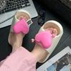 Women Summer Slippers Beach Slides Cartoon Love Flip Flops Flat Sandals Home Outdoor Anti-Slip Slippers EVA Flip-flops
