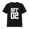 BFF 02 Парная футболка для лучших друзей Футболка на День дружбы для лучшей подруги/друга винтажная Стильная с графическим принтом Дышащая Повседневная мужская