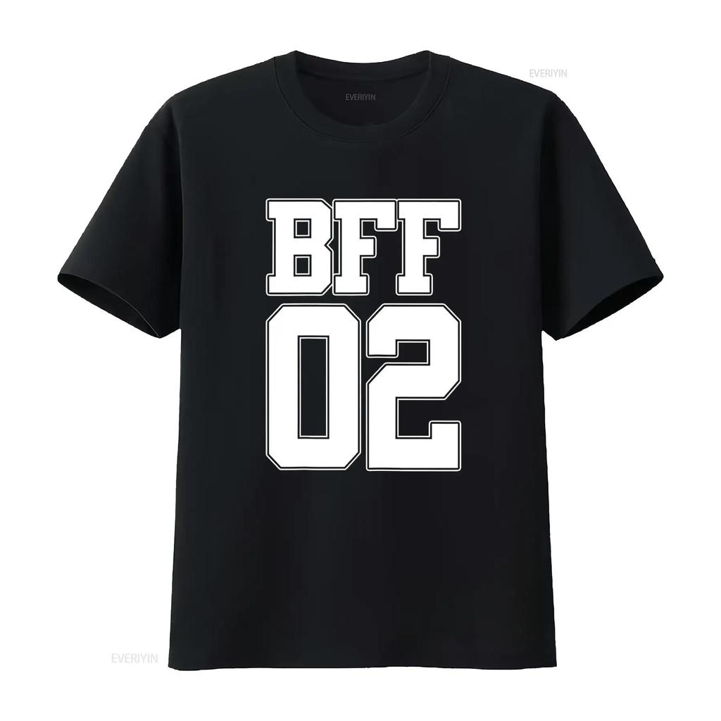 BFF 02 Парная футболка для лучших друзей Футболка на День дружбы для лучшей подруги/друга винтажная Стильная с графическим принтом Дышащая Повседневная мужская