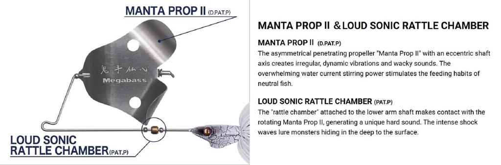 Megabass Jamaica Boa JR 3/8 унции Тонущая приманка Баззбейт Hot Viper (4521)
