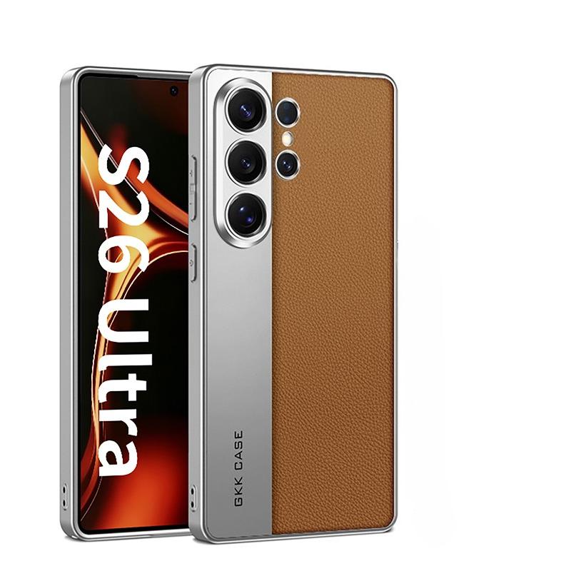 Роскошный кожаный чехол с гальваническим покрытием для Samsung Galaxy S26 S25 S24 S23 Ultra, ультратонкий, из мягкого силикона, противоударная задняя крышка