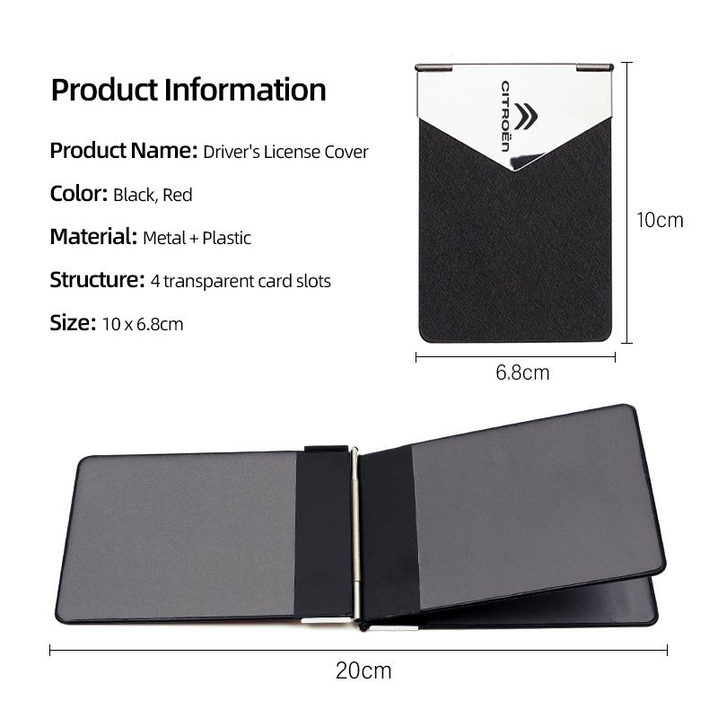 AQE3 Car Driver License Cover ID Card Wallet Accessories For Citroen C3 C5 C5X C4 e-C4 X e-C3 Berlingo C-Elysee C1 C-Crosser C6 C2