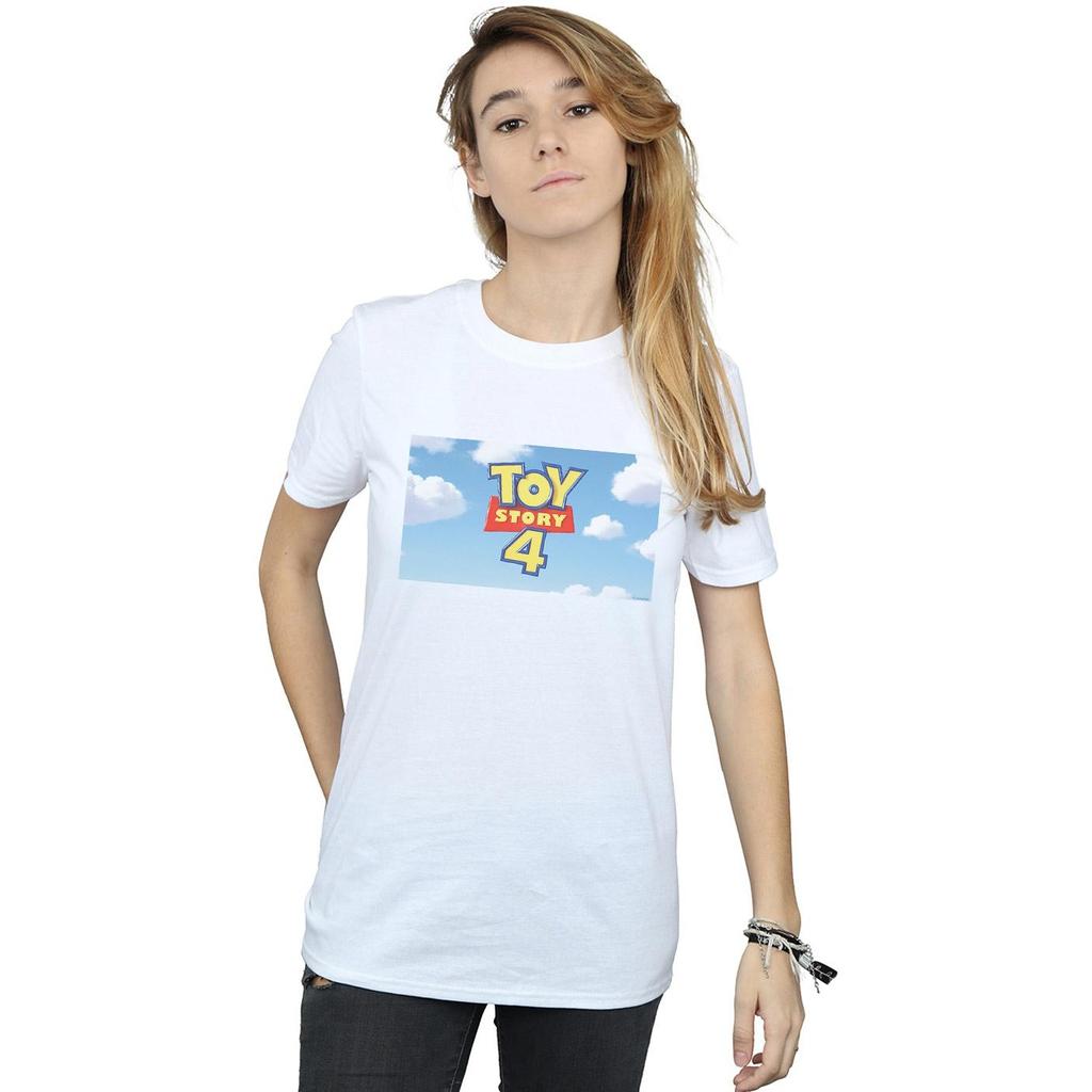 Disney Womens/Ladies Toy Story 4 Cloud Logo Cotton Boyfriend T-Shirt