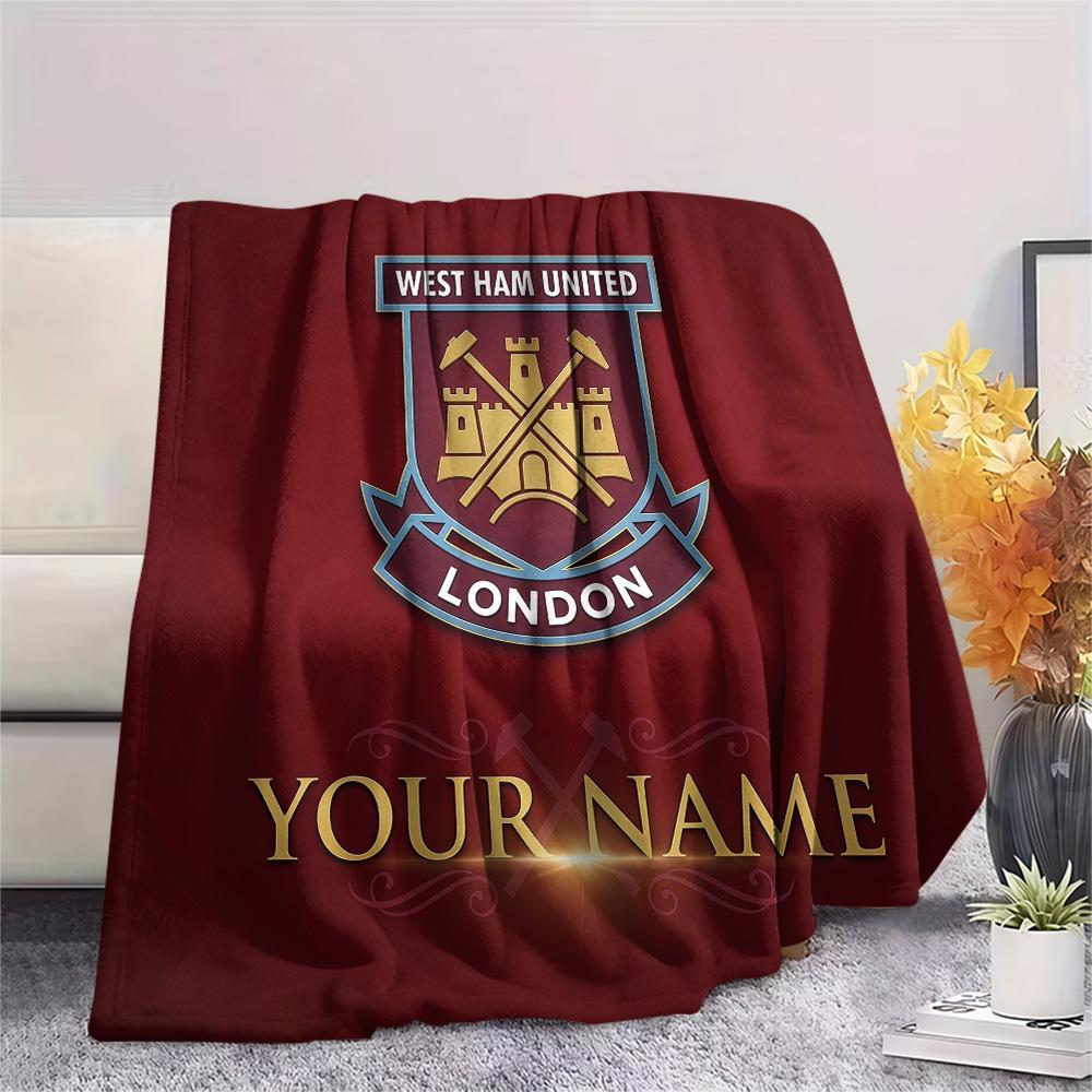 Custom Name West Ham United2 Flannel Blanket, High quality Comfortable for All Seasons, Home Decor, Warmth and Comfort