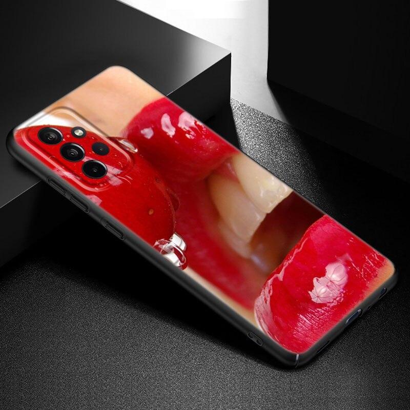 Красивый чехол для телефона с красными губами для Samsung Galaxy A21 A30 A50 A52 S A13 A22 A32 4G A23 A33 A53 A73 5G A12 A31 A51 A70 A71 A72