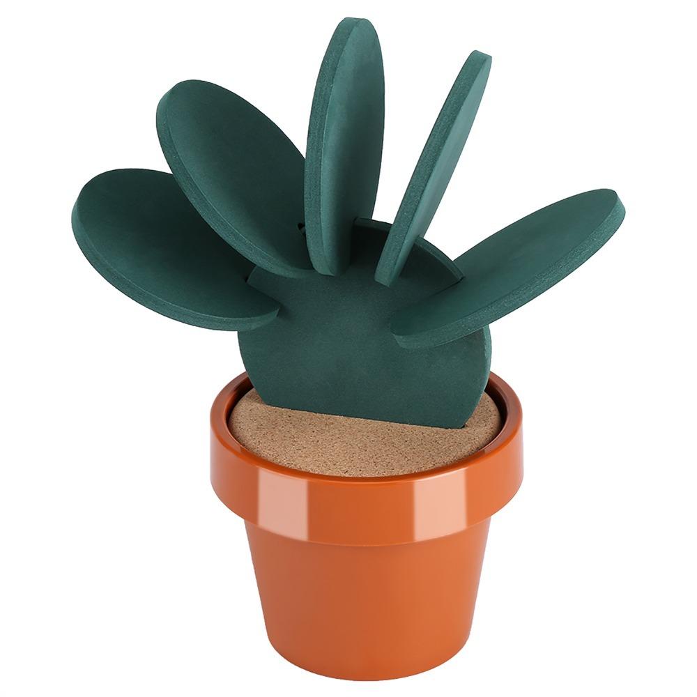 6Pcs Lightweight Heat Insulation Coaster Vivid Plant Shaped Drink Anti-scald Pad Table Decorative