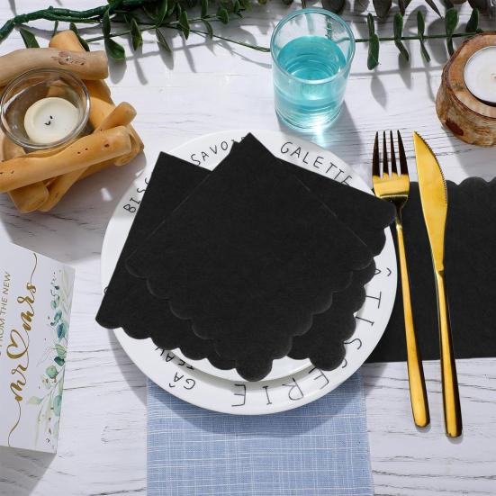 100 листов 25 см фестончатые коктейльные салфетки 2 слоя толстые квадратные одноразовые бумажные салфетки для детского душа свадьбы дня рождения десерта напитка ужина