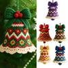 1/5Pcs Handmade Christmas Bell Ornament DIY Knitted Santa Claus Bell Crochet Festive Decoration Home Seasonal Decor