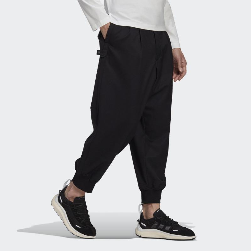 Y-3 Черные мужские брюки из изысканной шерсти с манжетами GK4567