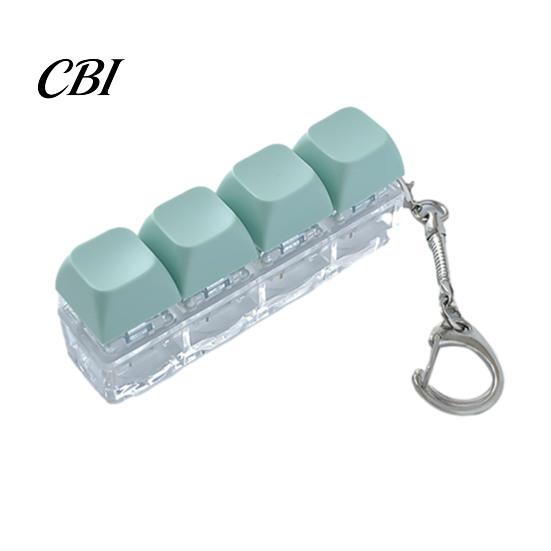 Anxiety Relief Finger Toy 3/4-Keys Keyboard Fidget Toy, Stress Push Button Sensory Gadget Clicker Keychain, Pocket Size Mechanical Portable