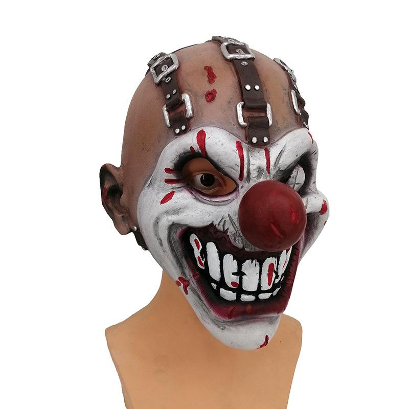 New Halloween Horror Clown Mask Game Character Latex Headgear Party red-nosed clown prop
