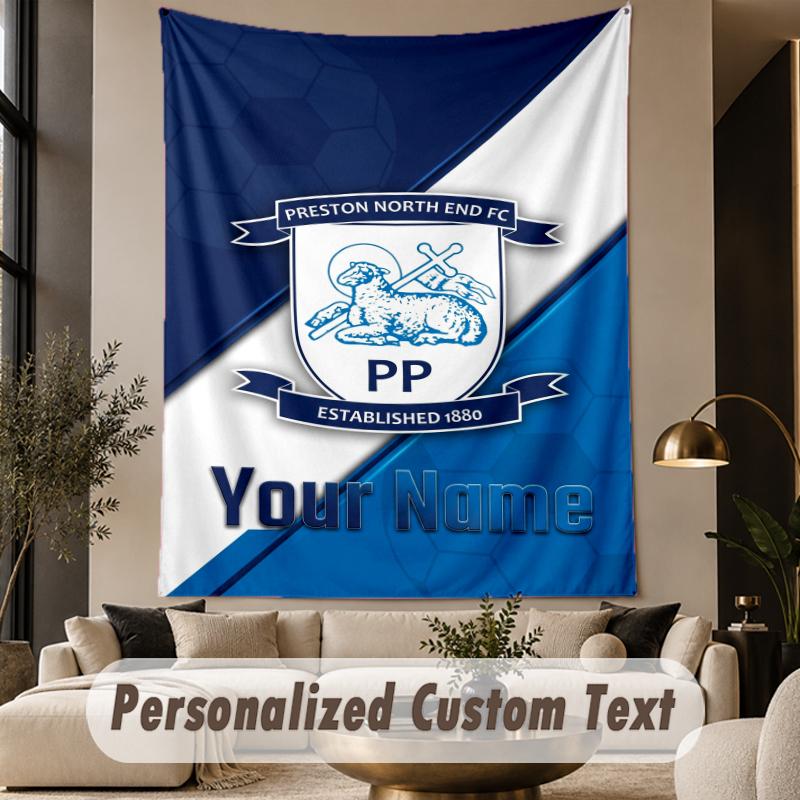 Custom Text Tapestry Preston North End Print Wall Tapestry Indoor Living Room Wall Decor