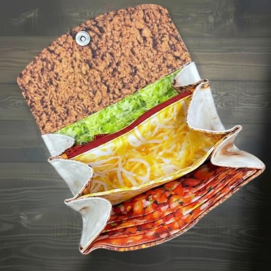 Забавный кошелек-буррито из искусственной кожи, кошелек для монет, держатель для проездных карт, кошелек необычной формы в виде еды, портативный органайзер для карт, подарок для любителей тортильи