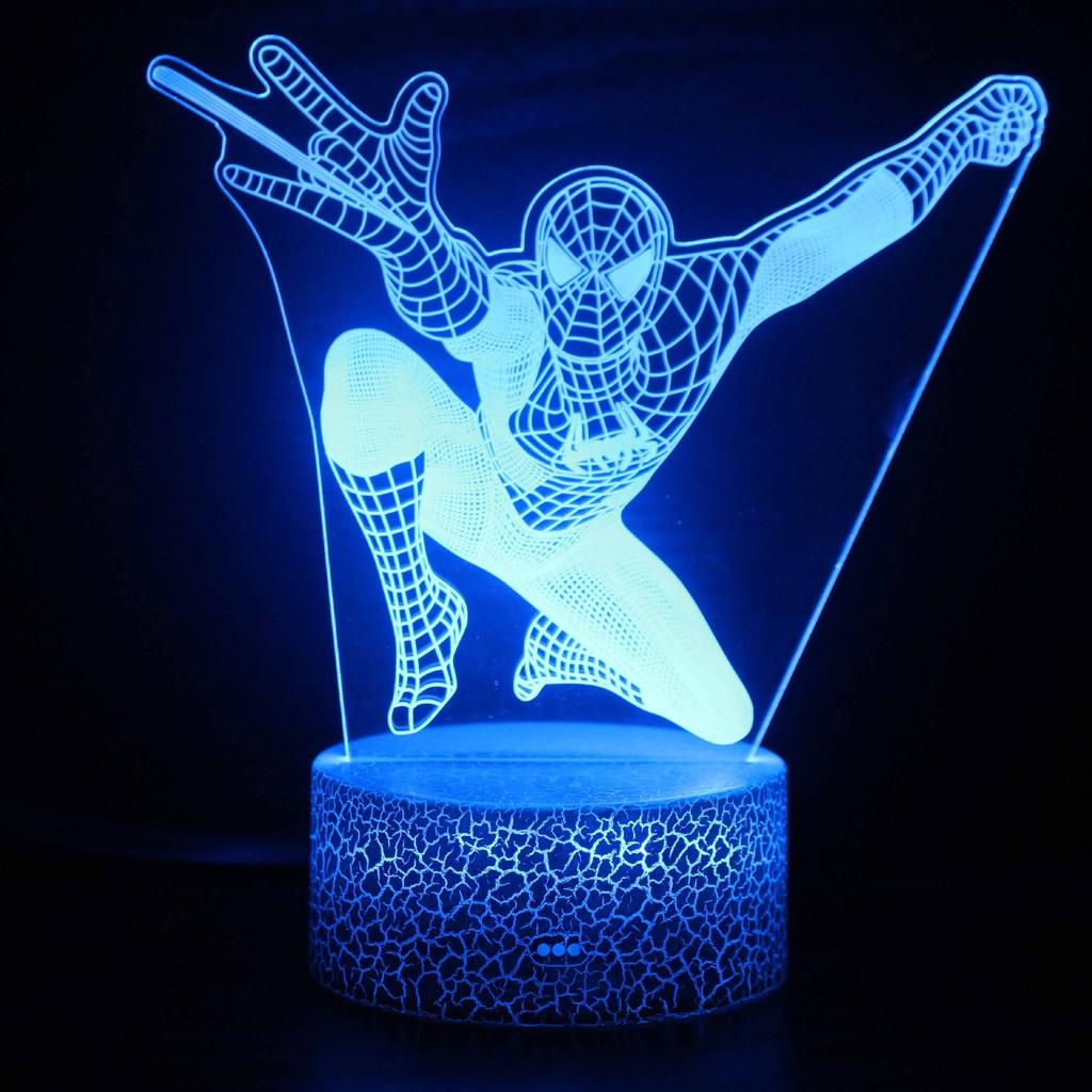 Spider-man 3d Led Night Light Modern Home Bedroom Decoration With Remote Control